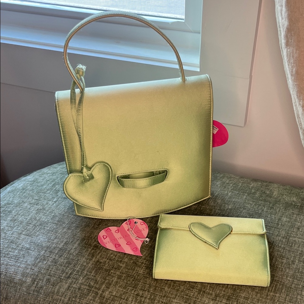 Green Vintage Victoria’s Secret Handbag and Wallet Set